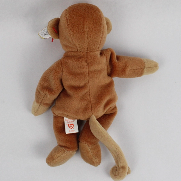 TY Beanie Baby Bongo 1995 Brown Monkey With Tag Plush Toy Style #4067
