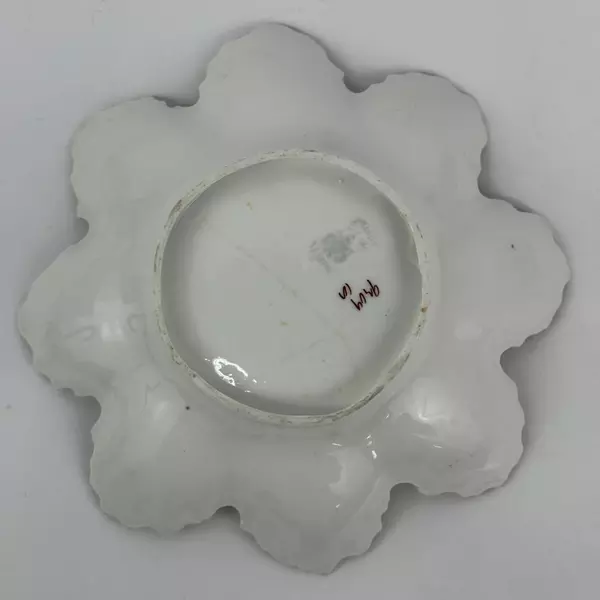 Vtg Floral Shaped Floral Pattern Porcelain Bon Bon Dish From Austria