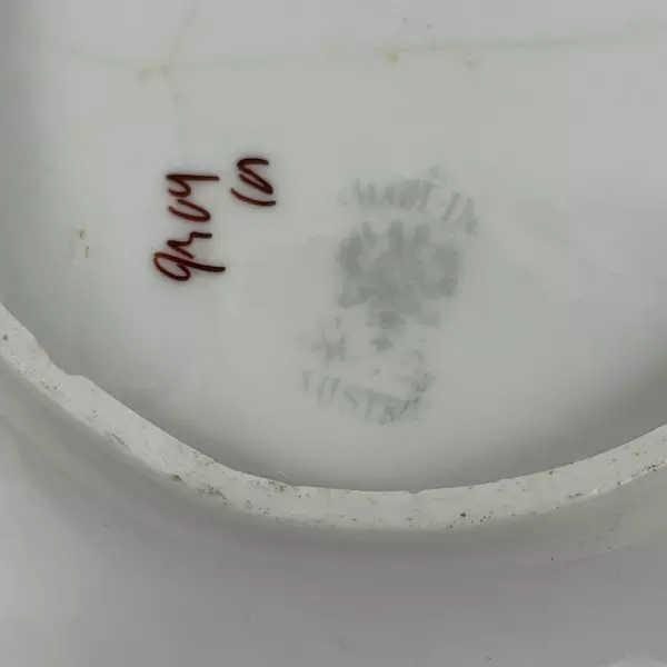 Vtg Floral Shaped Floral Pattern Porcelain Bon Bon Dish From Austria