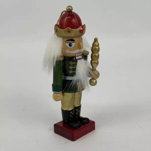 Costco Wood Nutcracker Ornament King with Scepter