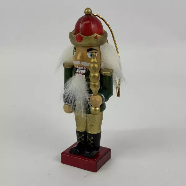 Costco Wood Nutcracker Ornament King with Scepter