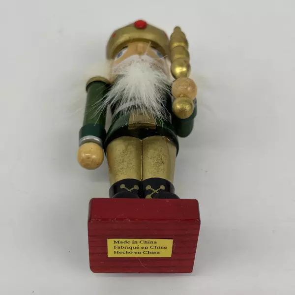 Costco Wood Nutcracker Ornament King with Scepter