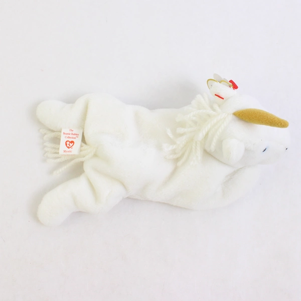 TY Beanie Babies Mystic 1993 White Unicorn W/ Ear Tag Error 1994 Tag Plush 4007