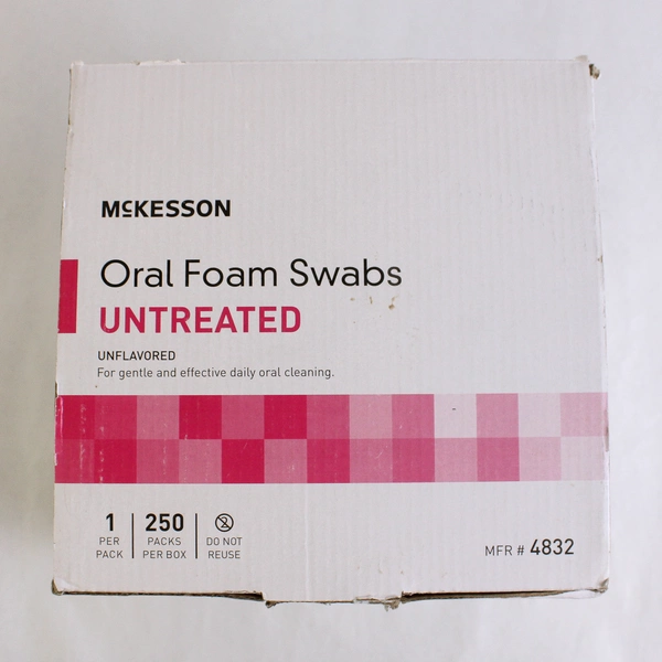 Lot Of 136 McKesson Oral Foam Swabs Unflavored Daily Oral Cleaning