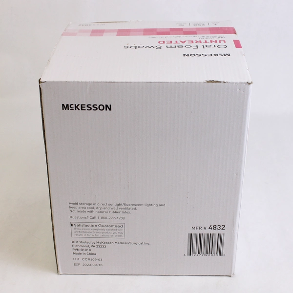 Lot Of 136 McKesson Oral Foam Swabs Unflavored Daily Oral Cleaning