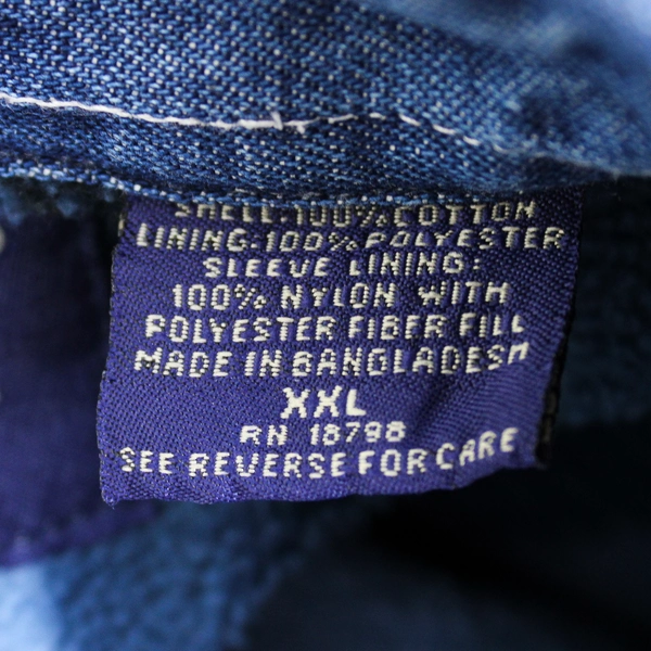 Wolverine Mens 2XL Blue Jean Insulated Flannel Lined Winter Work Shirt