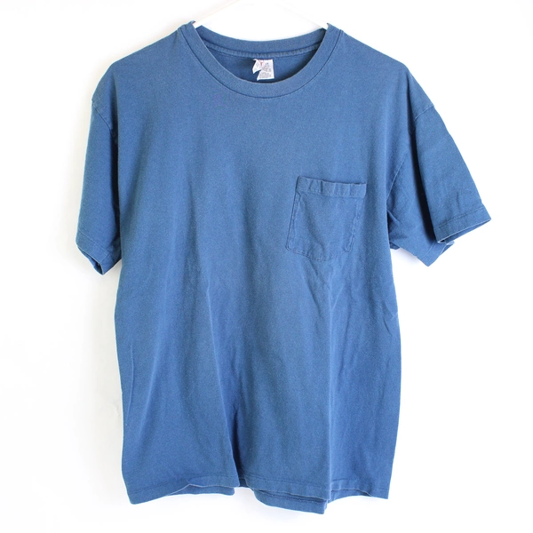 Lot of 2 Hanes Large T-Shirts Black and Blue Cotton Blend Tee Shirts