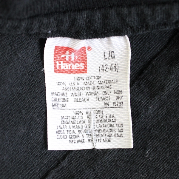 Lot of 2 Hanes Large T-Shirts Black and Blue Cotton Blend Tee Shirts