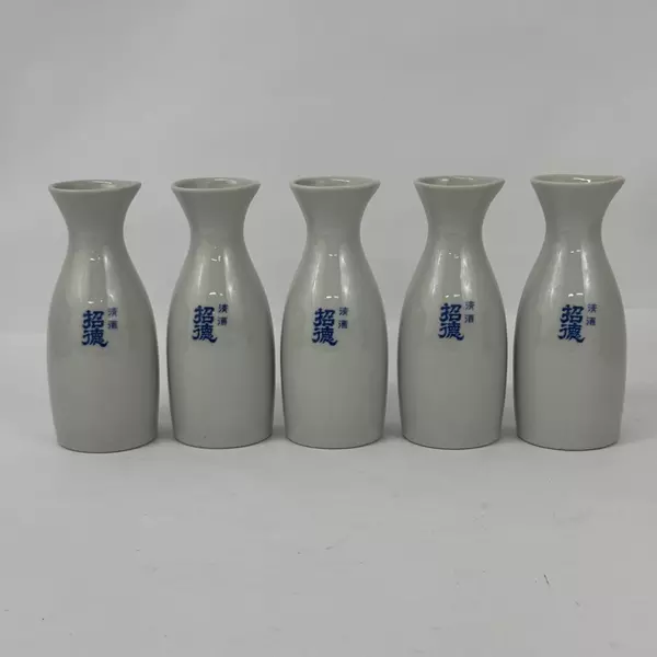 Lot of 5 White Ceramic Sake Carafes