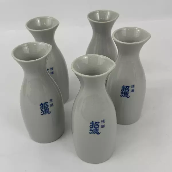 Lot of 5 White Ceramic Sake Carafes