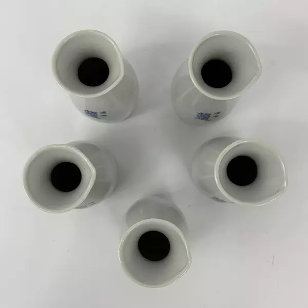 Lot of 5 White Ceramic Sake Carafes