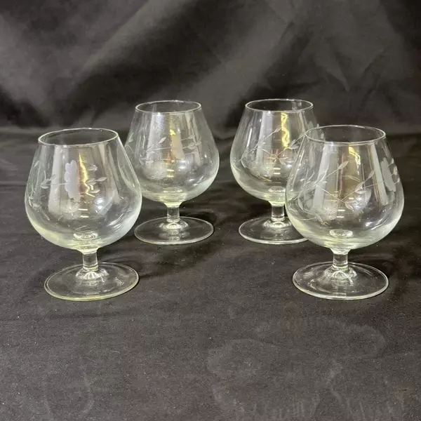 Set of 4 Princess House 404 Heritage Brandy Snifters 4.5"