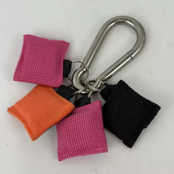 Heavy Duty Stainless Steel Carabiner Spring Snap w/4 CPR Life Key Face Shields