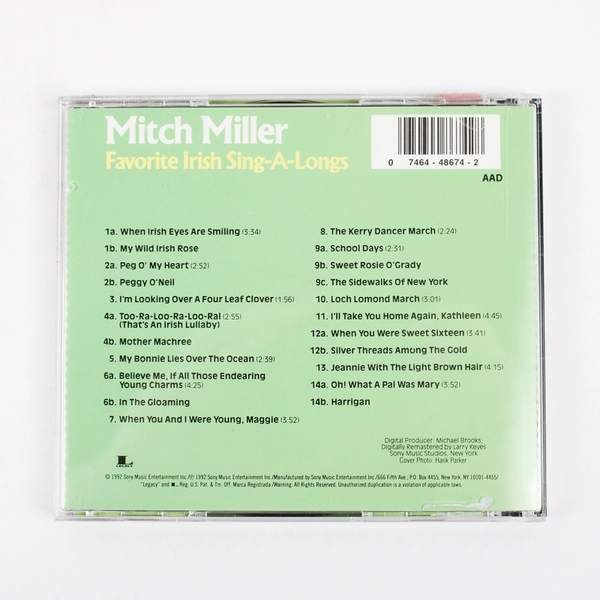 Favorite Irish Sing-A-Longs by Mitch Miller (CD, 1992)