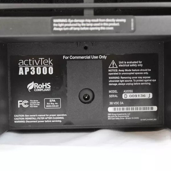 ACTIVTEK AP3000 Commercial Air Purifier with Remote Control Tested Works No Cord