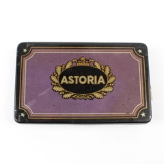 Vintage Waldorf-Astoria Hinged Purple Tobacco Tin