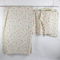 Lot of Matching Unbranded Flat Bedsheet & 3 Pillowcases Leaf Pattern