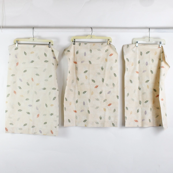 Lot of Matching Unbranded Flat Bedsheet & 3 Pillowcases Leaf Pattern