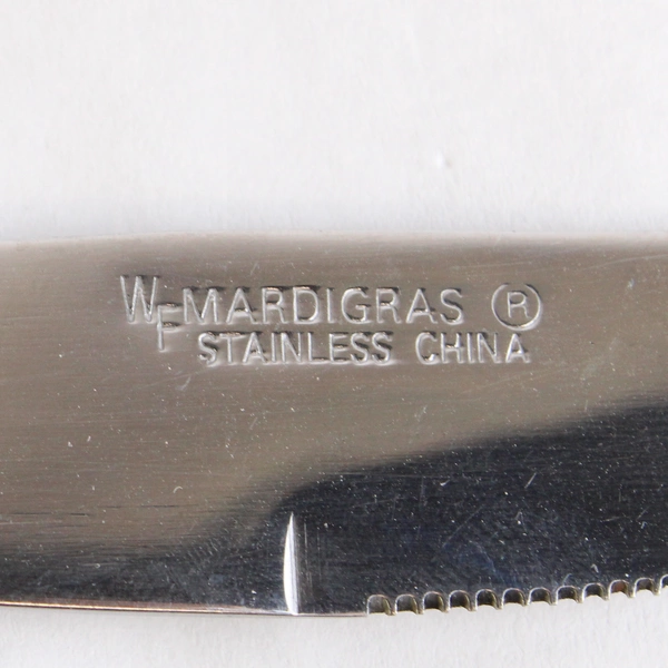 Lot of 4 WF MardiGras Stainless Modern Hollow Knife Red Handle