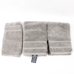 Lot Of 3 Matching Nautica Solid Slate Gray 2 Hand Towels & 1 Washcloth