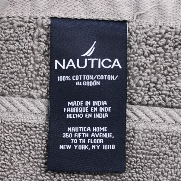 Lot Of 3 Matching Nautica Solid Slate Gray 2 Hand Towels & 1 Washcloth