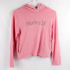 Hurley Pink Hoodie with Sparkly Graphic Girls' Size Large