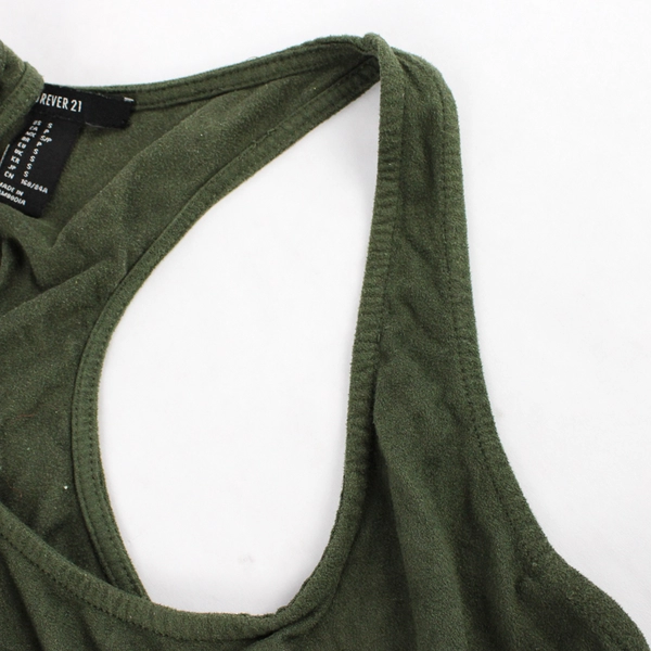 Forever 21 Army Green Racerback Tank Top Women's Small