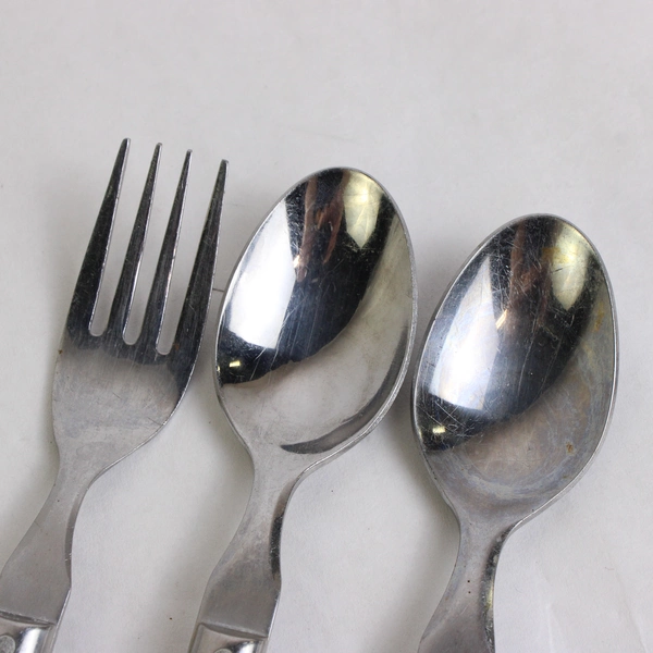 6 Piece Set WF Mardi Gras Stainless Flatware With Blue Handles Made In Korea