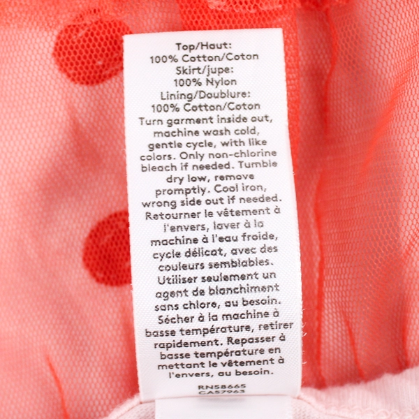 Open Edit Pink and Orange Dress Girls' Size 7 Long Sleeve Tulle Skirt Spots