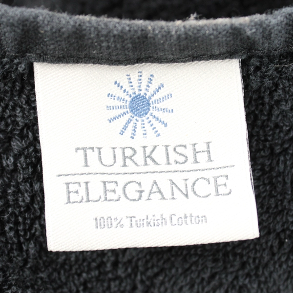 Lot Of 5 Turkish Elegance Solid Black Bath Towel, Washcloth & 3 Hand Towels