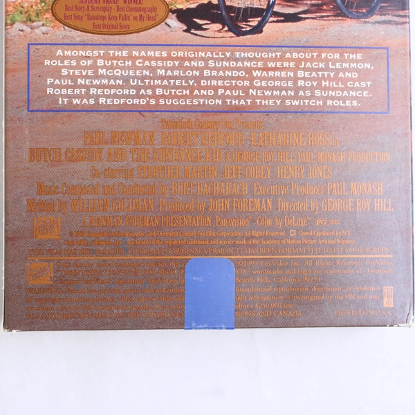 Butch Cassidy and the Sundance Kid VHS 1997