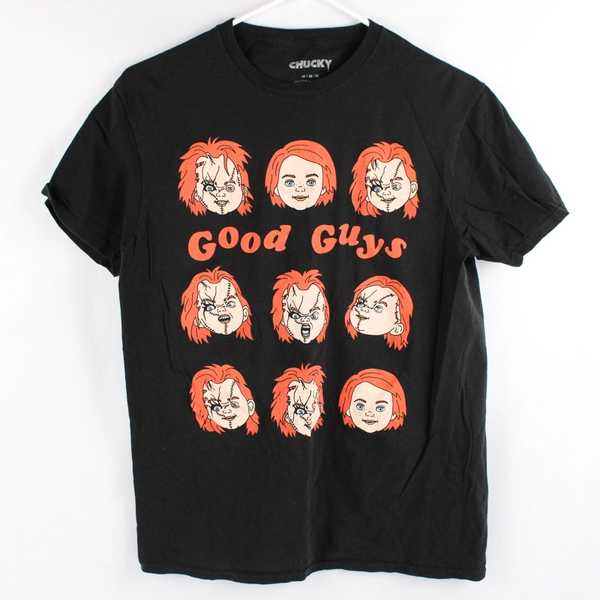 Chucky Black Cotton Graphic T-Shirt Adult Size Medium Good Guys