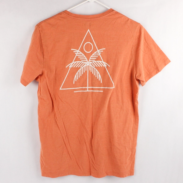 Old Navy Coral Orange Beach Themed Graphic T-Shirt Men's Medium