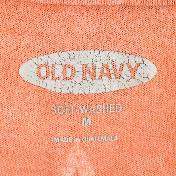 Old Navy Coral Orange Beach Themed Graphic T-Shirt Men's Medium