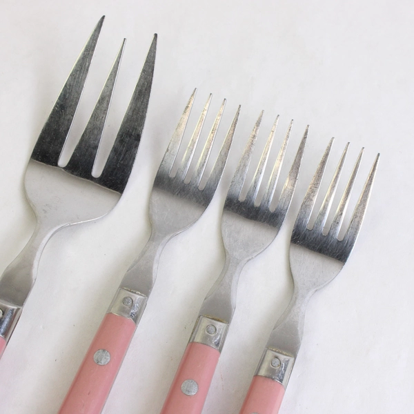 Lot of 4 WF MardiGras Stainless Korea Mixed Flatware Muave Handle