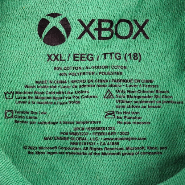 Xbox Green Cotton Blend Graphic T-Shirt Boys' Size XXL 18