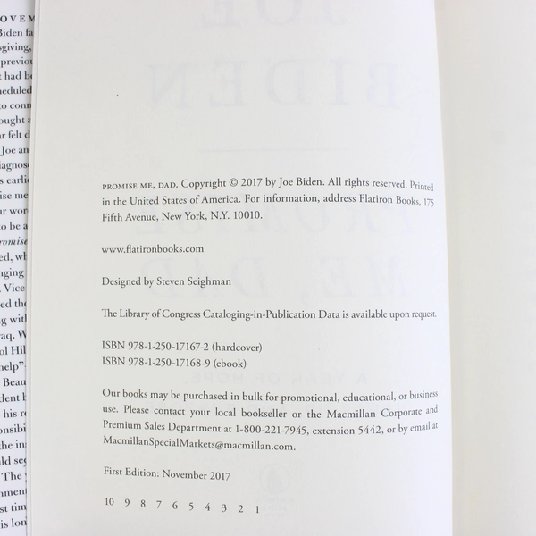 Promise Me, Dad by Joe Biden (2017, Hardcover Book)