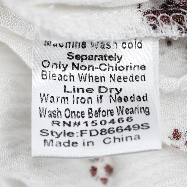 Fun2Fun White 3/4-Sleeve Blouse Women's Size Small