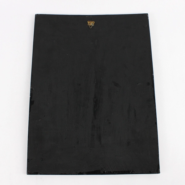 Vietnamese Wood Black Lacquer Eggshell Hanging Wall Decoration 11.5" x 15.25"