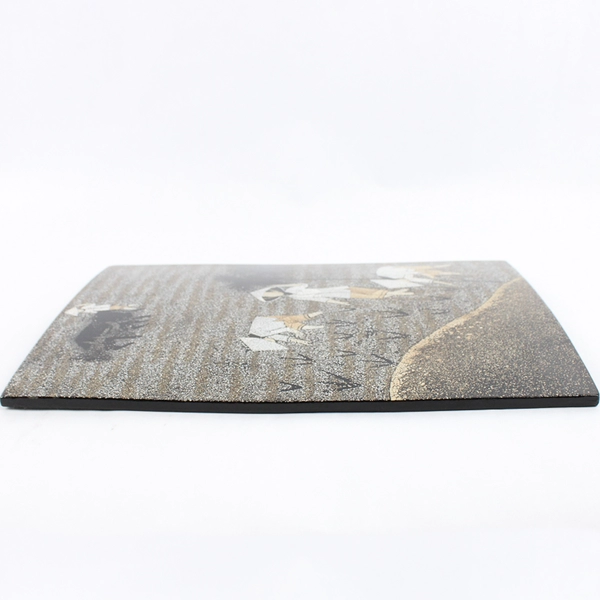 Vietnamese Wood Black Lacquer Eggshell Hanging Wall Decoration 11.5" x 15.25"