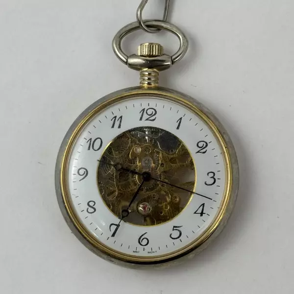 E&C 17 Jewel Skeletonized Manual Wind Pocket Watch And Fob China