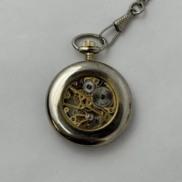 E&C 17 Jewel Skeletonized Manual Wind Pocket Watch And Fob China