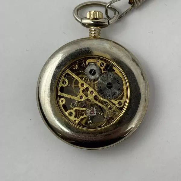 E&C 17 Jewel Skeletonized Manual Wind Pocket Watch And Fob China