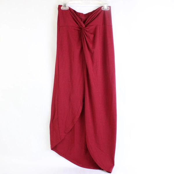 Unbranded Red Asymmetrical Midi Skirt Women's Size Small