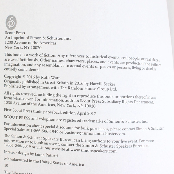 Woman in Cabin 10 by Ruth Ware (2017, Trade Paperback)