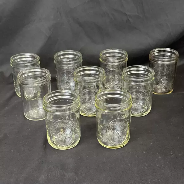 Lot of 9 Ball Wide Mouth Half Pint Canning Jars