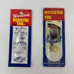 Lot of 2 Wordens Rooster Tail In-Line Spinner 1/16 And 1/8 oz Treble Hook