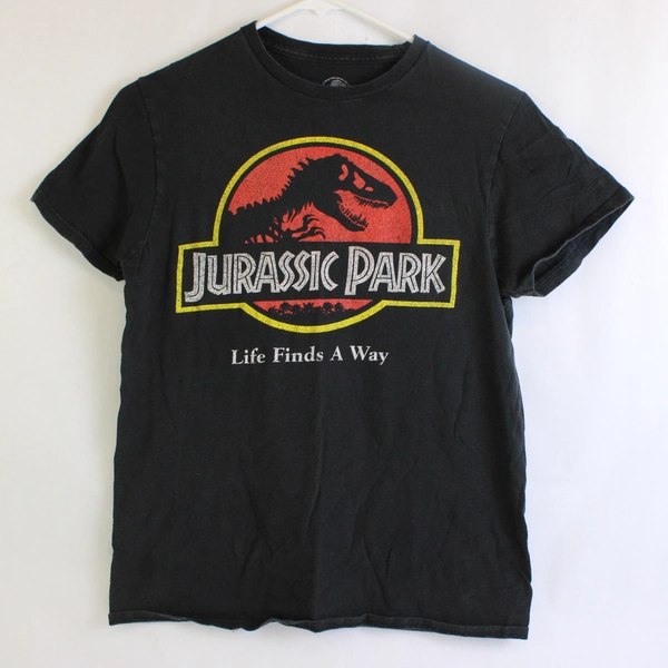 Jurassic World Dominion Jurassic Park Black Cotton T-Shirt Men's Small 34/36