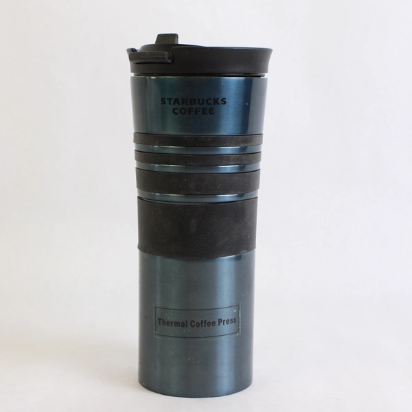 Starbucks Thermal Coffee French Press Tumbler Travel Metal Blue/Black