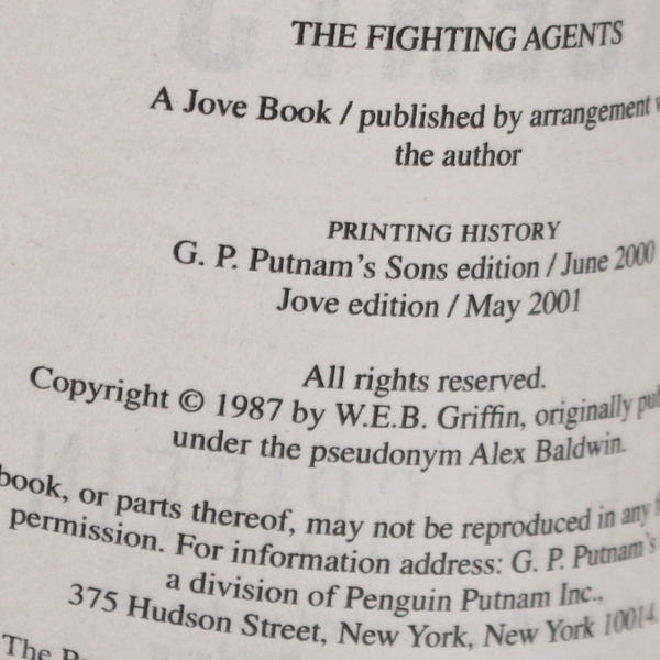 The Fighting Agents A Men at War Novel By WEB Griffin Paperback 2001 Jove Books